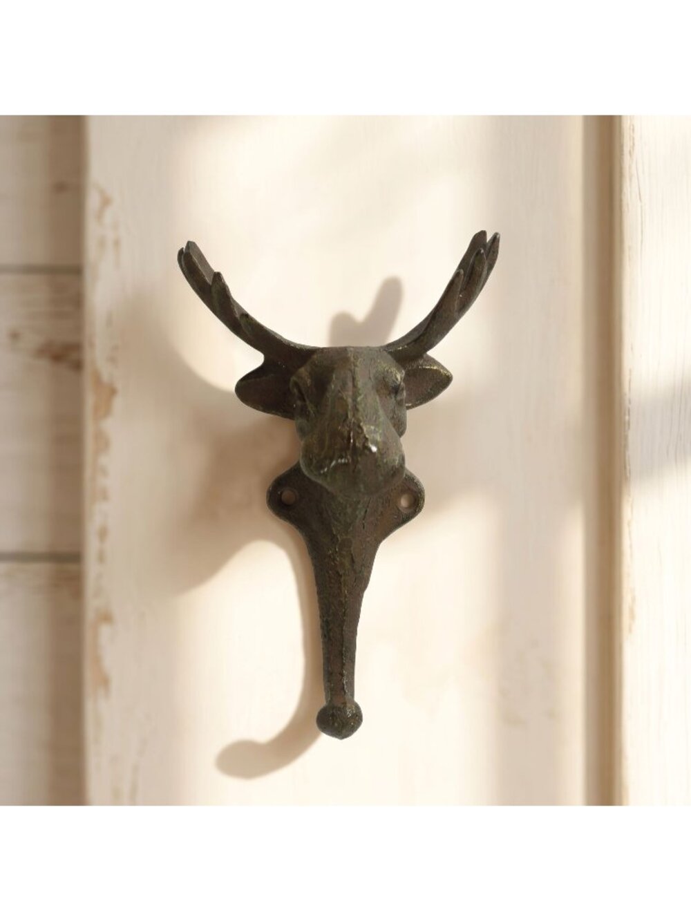 Cast Iron Moose Wall Hook Rustic Deer Antler Coat Hook Cabin Decor 6.2"